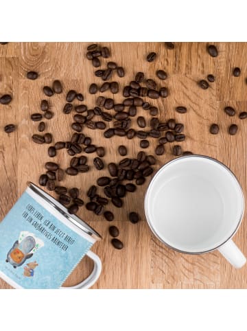 Mr. & Mrs. Panda Haferl Pinguin & Maus Wanderer mit Spruch in Eisblau