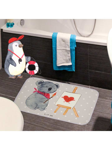 Mr. & Mrs. Panda Badezimmerteppich Koala Künstler ohne Spruch in Grau Pastell