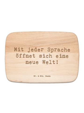 Mr. & Mrs. Panda Frühstücksbrett Spruch Sprachen lernen mit Spruch in Transparent