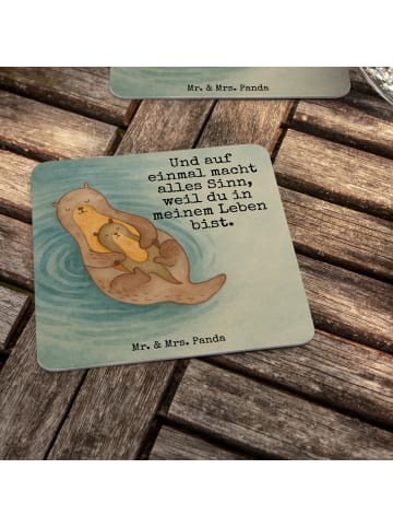 Mr. & Mrs. Panda Tischuntersetzer Otter Kind Design mit Spruch in Weiß