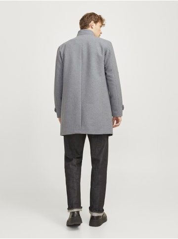 Jack & Jones Wollmantel in Light Grey Melange