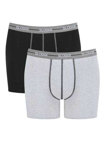 Sloggi Boxershort 2er Pack in Schwarz/Grau