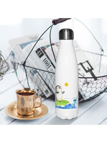 Mr. & Mrs. Panda Thermosflasche Pinguin Surfer ohne Spruch in Weiß