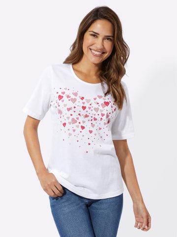 Sieh an! Kurzarmshirt in weiß-pink