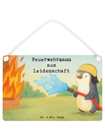 Mr. & Mrs. Panda Deko Schild Feuerwehrmann Leidenschaft Design m... in Weiß