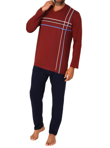 NORMANN Schlafanzug langarm Pyjama - 84604 in rot