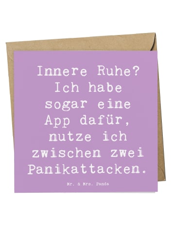 Mr. & Mrs. Panda Grußkarte Spruch Innere Ruhe mit Spruch in Lavendeltraum