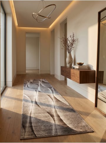 KADIMA DESIGN Teppich Kurzflor Waschbar Ombre DRAU Strapazierfähig OEKO-TEX in Braun