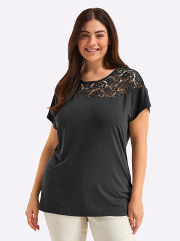 sheego Kurzarm-Shirt in schwarz