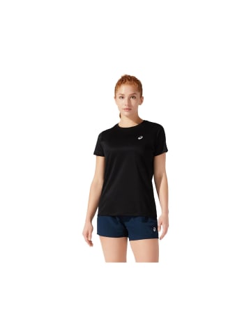 asics Rundhals T-Shirt für Damen in schwarz