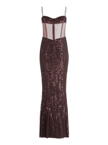 Vera Mont Abendkleid mit Pailletten in Dark Maroon