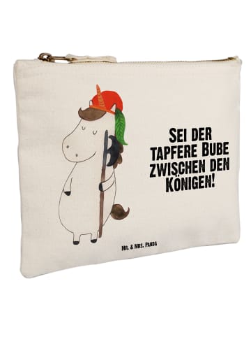 Mr. & Mrs. Panda Kosmetiktasche Einhorn  mit Spruch in Weiß
