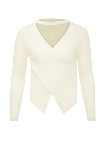 aleva Damen Strickpullover in Wollweiss