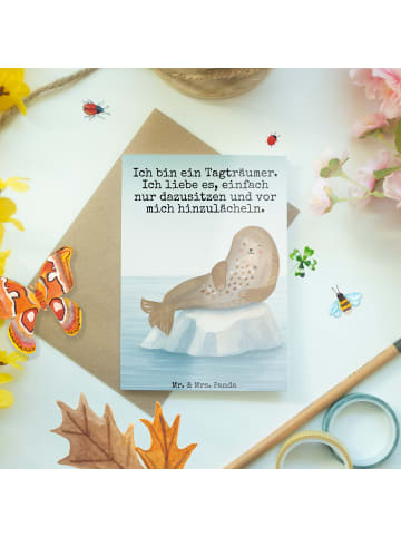 Mr. & Mrs. Panda neujahrskarte Robbe Lachen Design mit Spruch in Weiß