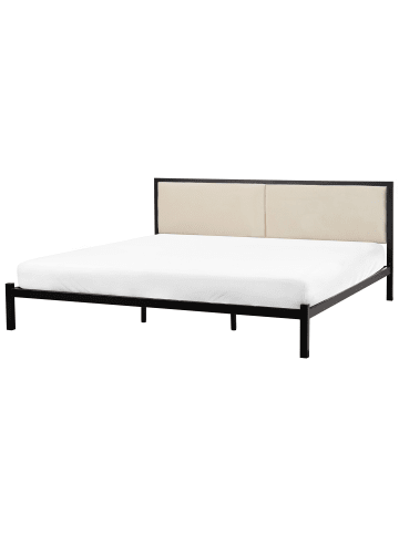Beliani Doppelbett CLAMART in Schwarz/Beige - (W) 187 x (H) 85 x (L) 210 cm