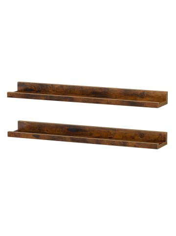 VASAGLE Wandregal Custos in Braun - (B)60 x (H)5 x (T)10 cm