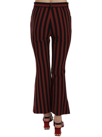 Dolce & Gabbana Schwarz Amarant Streifen Cropped ausgestellt Hose