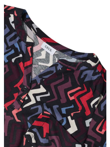 Cecil Gemustertes Tunika-Shirt in Schwarz