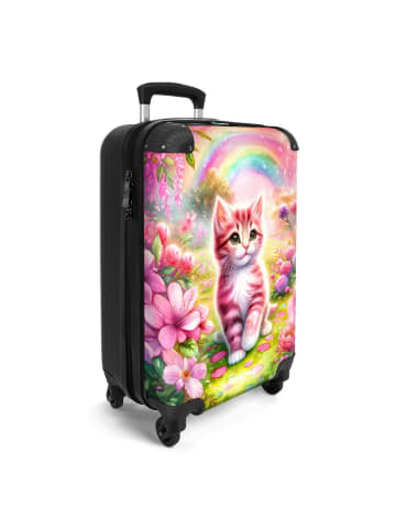 NoBoringSuitCases Suitcase, Handgepäck, Koffer, Trolley, Reisekoffer Rosa-weißes