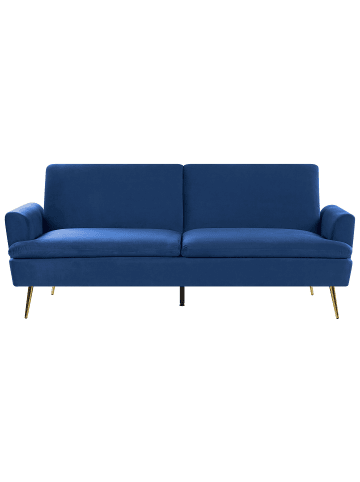 Beliani Schlafsofa VETTRE in Blau/Gold - (W) 210 x (H) 88 x (L) 84 cm