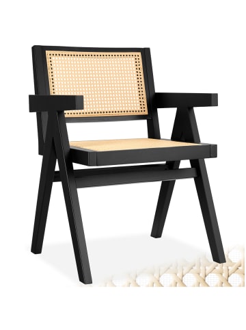 tectake Armlehnstuhl im Boho-Stil, 59 x 56,5 x 82,5 cm, Belastbarkeit 120 kg