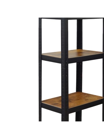 relaxdays Schwerlastregal in Schwarz/Braun - (B)50 x (H)180 x (T)30 cm