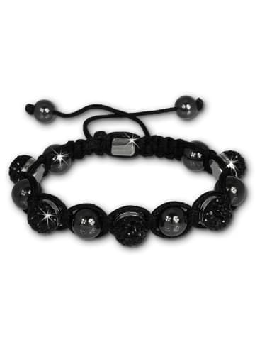 SterlinX Armband Nylon, Hämatit, Edelstahl -  Makramee Shamballa