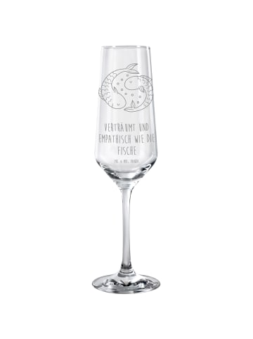 Mr. & Mrs. Panda Trinkglas Sternzeichen Fische mit Spruch in Transparent