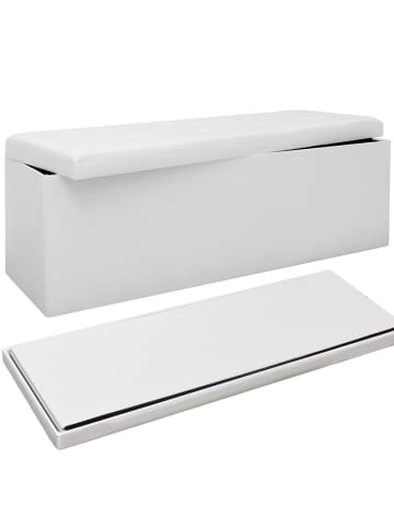 DuneDesign Faltbare Sitzbank Oslo mit 2 Trennwänden in Weiß