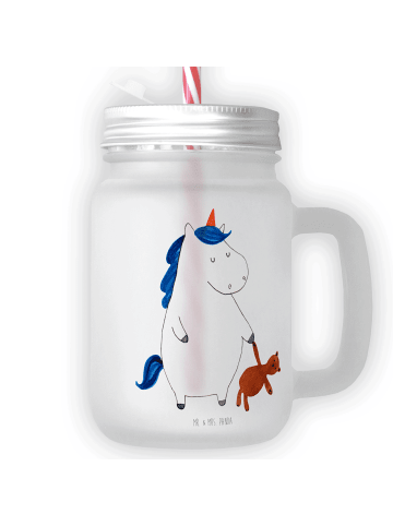 Mr. & Mrs. Panda Glas Einhorn Teddy ohne Spruch in Transparent
