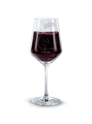 Mr. & Mrs. Panda Glas Rotwein Stinktier  ohne Spruch in Transparent