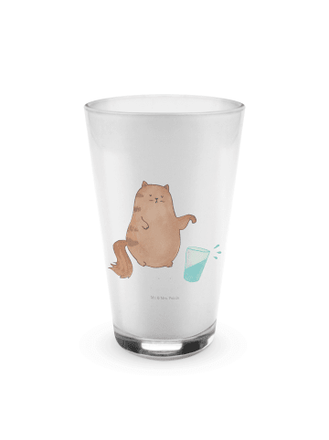Mr. & Mrs. Panda Glas Katze Wasserglas ohne Spruch in Transparent