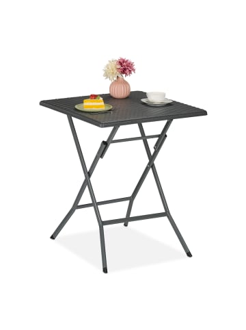relaxdays Gartentisch in Grau - (B)62 x (H)73 x (T)62 cm