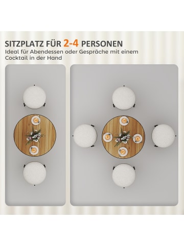 HOMCOM Esstisch-70L x 70B x 76H cm-Eiche