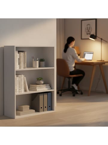 relaxdays Bücherregal in Weiß - (B)60 x (H)82 x (T)24 cm