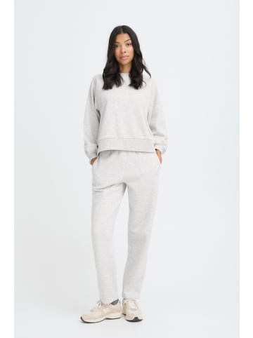 b. young BMMMILLE CROPPED SWEAT Oneck Sweat in Light Grey Melange