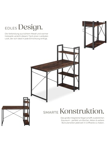 tectake Computertisch, höhenverstellbare Kunststofffüße, 122 x 61 x 120 cm