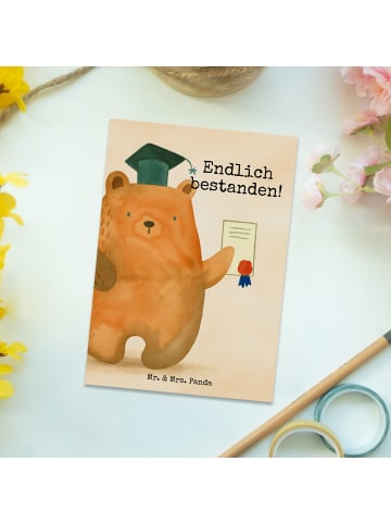 Mr. & Mrs. Panda Postkarte Bär Prüfung Design mit Spruch in Weiß