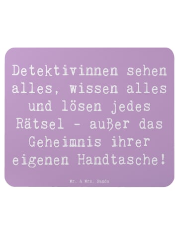 Mr. & Mrs. Panda Mouse Pad Spruch Detektivin Rätsel mit Spruch in Lavendeltraum