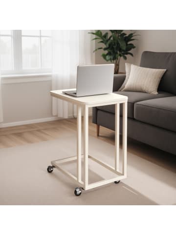 VASAGLE Beistelltisch Barnet in Cremeweiß - (B)50 x (H)60 x (T)35 cm