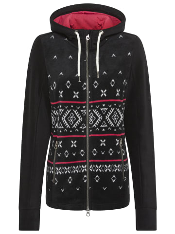 Kangaroos Fleecejacke in Schwarz-pink