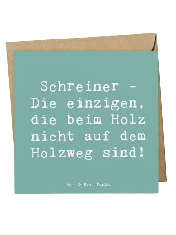Mr. & Mrs. Panda Deluxe Karte Spruch Schreiner Handwerk mit Spruch in Meeresbrise