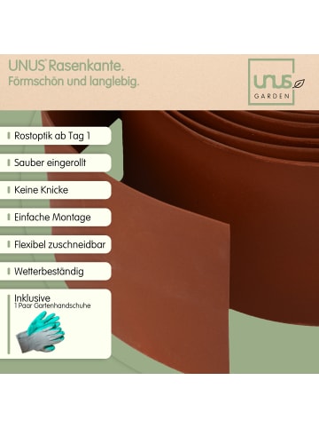 UNUS Beeteinfassung Rost 20x500 cm in Braun