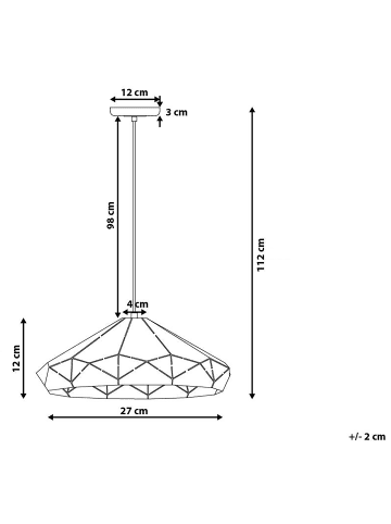 Beliani Pendelleuchten NEVOLA in Weiß - (W) 27 x (H) 112 x (L) 27 cm