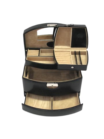 Windrose Merino Schmuckkasten 23 cm in schwarz