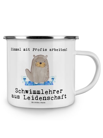 Mr. & Mrs. Panda Tasse Schwimmlehrer Leidenschaft mit Spruch in Weiß