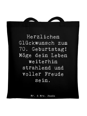 Mr. & Mrs. Panda Schultertasche Spruch 70. Geburtstag Glückwünsc... in Schwarz