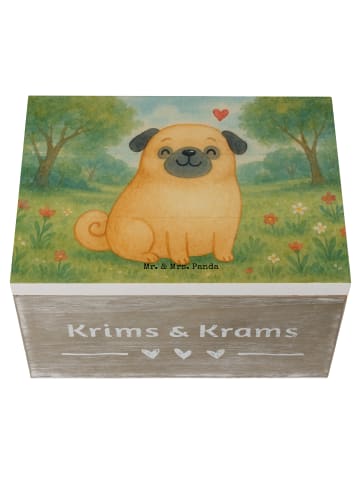 Mr. & Mrs. Panda Aufbewahrungsbox Mops Design ohne Spruch in Weiß