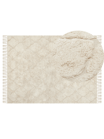 Beliani Kurzflor SILCHAR in Beige - (W) 140 x (H) 1.5 x (L) 200 cm