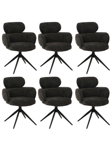 MCW 6er-Set Esszimmerstuhl O77, Anthrazit